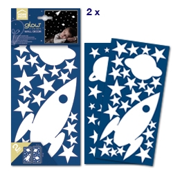 Sticker fosforescente Rocket e Stars Home Decor Line