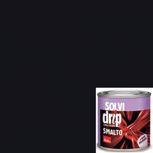 SMALTO AL SOLVENTE ACEM SOLVIDRIP NERO LUCIDO DA 0,125 L